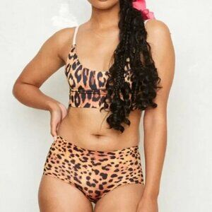 NWT We Are HAH Hipster Boyshort Panty in Lanka Leopard Animal Print Seamless XS